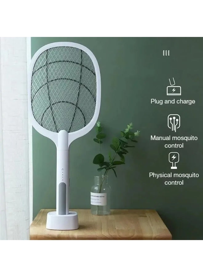 جيكو مضرب كهربائي قابل لإعادة الشحن للبعوض والذباب مع ضوء LED - منفذ USB من النوع C - Image 4